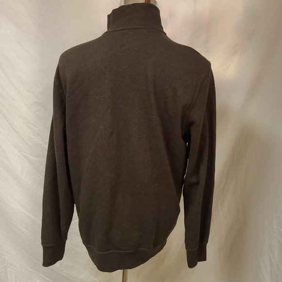 Dockers Mens Large Black Coffee Fleece 1/4 Zip Long Sleeve Logo Sweater - Picture 8 of 10